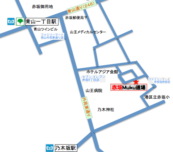 赤坂Muku道場の地図